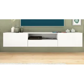 borchardt Möbel Lowboard BORCHARDT MÖBEL "Sophia", weiß (weiß matt), B:200cm H:35cm T:35cm, Sideboards, Lowboard, Breite 200 cm mit 2 Klappen und 1 Schubkasten, stehend und hängend