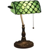 BOTOWI Bankierlampe,Tiffany Lampe,Schreibtischlampe,Vintage-Lampe,Tiffany-Tischlampe,Nachttischlampen,Leselampen Für Nachttisch-Studienamt,Legierungsbasis,W11 H15,Green Crystal Beads