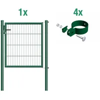 - Metallzaun Einzeltor für Einstabmatte Grün z. Einbetonieren 100 cm x 75 cm