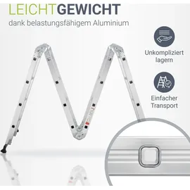 Juskys Aluminium Multifunktionsleiter 4x4 Stufen