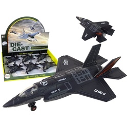 LEAN Toys Spielzeug-Flugzeug Flugzeug Reibungsantrieb Lichter Sounds Spielzeug Modell Luftfahrt schwarz