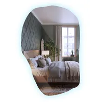 Tulup Led, Transparent, Glas, Organisch, 80x52x0.4 cm, Spiegel, Wandspiegel