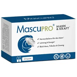 MascuPRO Mann & Kraft - schwarzer Maca-Komplex 60 St