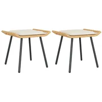VidaXL Gartenhocker 2 Stk. Natur 50x40x45 cm Poly Rattan
