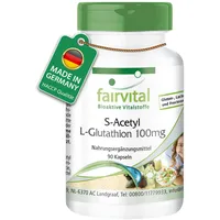 Fairvital S-Acetyl L-Glutathion, 90 vegane Kapseln, schluckfreundlich, stabile Glutathionform, hohe Bioverfügbarkeit, Qualitätsgeprüft und hochdosiert, Made in Germany