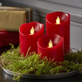 StarTrading Twinkle Stumpenkerze 12,5 cm rot