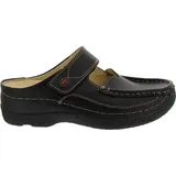 WOLKY Roll Slipper, Clog, Printed leather, black, 0622770-000 40 EU