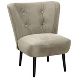 58 aufm Kessel Cocktailsessel Kayleigh Samtvelours 58 x 0 x 0 cm Beige/Gelb mit Relax-Funktion