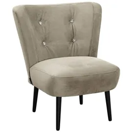 58 aufm Kessel Cocktailsessel Kayleigh Samtvelours 58 x 0 x 0 cm Beige/Gelb mit Relax-Funktion