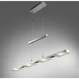 B.K.Licht LED Pendelleuchte "Aries", grau (nickelfarben), 4, H: 170cm, Leuchten, Deckenleuchte, Pendelleuchte, inkl. 18W 1600lm, Hänge-Lampe, - warmweiß, matt-nickel - Silber