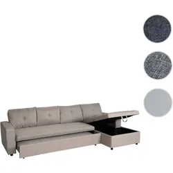 Ecksofa mit Bettkasten HWC-L16, Couch Sofa L-Form, Liegefläche links/rechts Nosagfederung Stoff/Text
