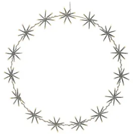 HIT Trading LED-Ring ROWENA, Ø 50 cm - Grau - Transparent - Kunststoff Metall - batteriebetrieben