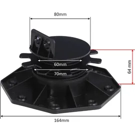 XPOtool Stelzlager 80 x 33-64 mm schwarz