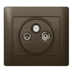 Abdeckung Antennen-Steckdose 3-Loch Galea  dark bronze