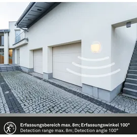 Briloner - LED Wandlampe Akku Dämmerungssensor, 20 sek. Timer, Aussenlampe, Wandleuchte Bewegungsmelder,