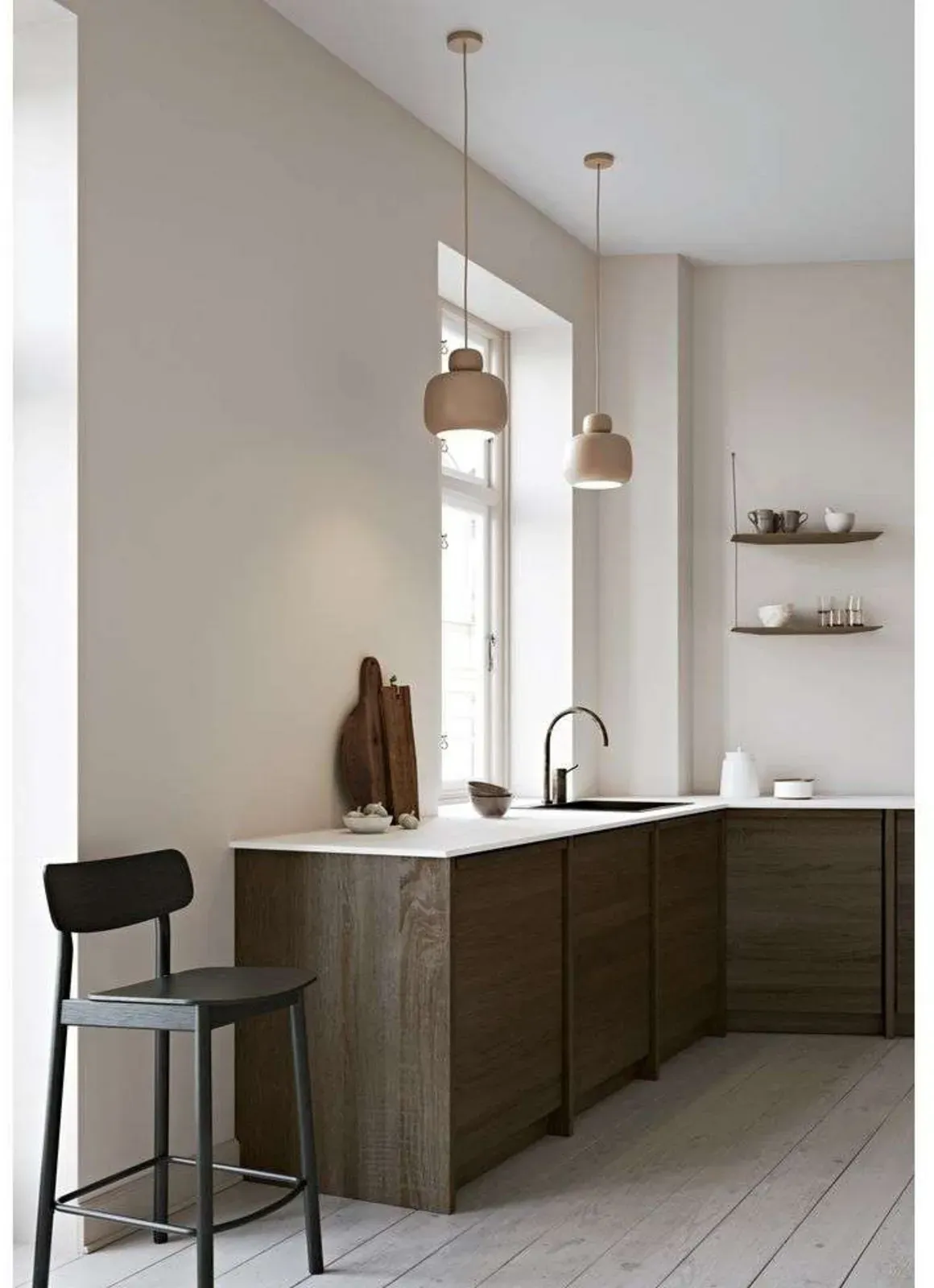 Pendelleuchte Woud, Stone, dimmbar, Beige, für Küche, Metall, Design - 24.6