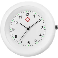 JewelryWe Schwesternuhr Krankenschwesteruhr Taschenuhr Stethoskop: Weiß Analog Quarz Uhr Damen Herren leicht lesbare Stethoskopuhr Arbeitsuhr für Krankenschwestern Ärzte Pflege
