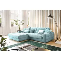 KAWOLA Sofa LANA Ecksofa Cord hellblau Recamiere links