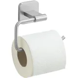 WENKO Turbo-Loc® Toilettenpapierhalter ohne Bohren Mod. Porto matt, Wandmontage mit Klebepad, optional zum Schrauben, Klopapierhalter für eine Rolle ohne Deckel, mattierter Edelstahl