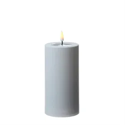 LED Kerze MIA für Außen Deluxe Homeart flackernd H: 15cm D: 7,5cm weiß outdoor