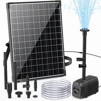 Biling 20W Solarbrunnen für Draussen mit 4 Düsen, 875L/H Solar Springbrunnen für Außen Mittelgroße Gartenteiche (5-10m2), Leise Teichpumpe Solar DIY Garten Wasserspiel Terrassen Brunnen Teichbelüftung