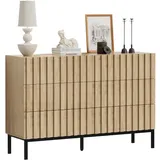 uev - Kommode mit 6 Schublanden, 100 cm x 34,5 x 73,4cm, Schrank mit Schubladen, Schmal Kommode,Aufbewahrungskommode,Schrank für