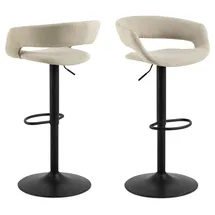 Actona 2er-Set Actona Barhocker Grace Stoff Beige Sand