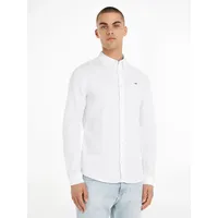 Tommy Jeans Slim Stretch Oxford Langarmhemd - White -