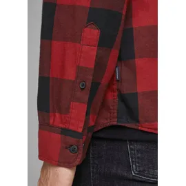 JACK & JONES Gingham Twill Langarmhemd Brick Red / Slim Fit M