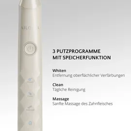 AILORIA Schallzahnbürste Shine Bright weiß + Aufsteckbürsten 2 St.