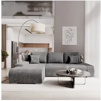 Juskys Sofa Iseo mit Schlaffunktion - Dunkelgrau