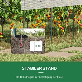 Outsunny Tomatengewächshaus Stahl Weiß PE 400 cm 5,44 m2