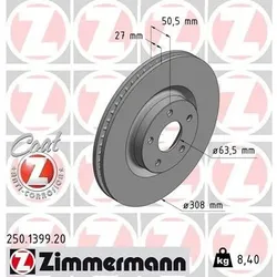 ZIMMERMANN Bremsscheibe vorne rechts links innenbelüftet 308mm für FORD 2305506 JX61-1125-BEB 250.1399.20