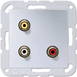 Jung Multimedia-Einsatz Cinch Audio/Composite Video (aluminium)