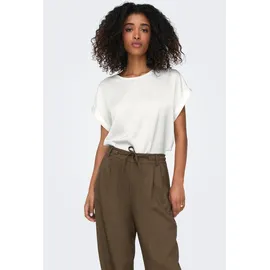Only ONLLIEKE S/S SATIN MIX TOP Kurzarmshirt Weiß L