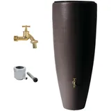 Graf Garantia 2in1 Regentonne Set 300 l mocca inkl. Auslaufhahn + Fallrohranschluss