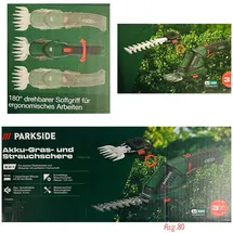 Parkside PARKSIDE® Akku-Grasschere Strauchschere Gartenschere Akku PGSA 4 B3