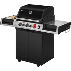 Gasgrill ENDERS "UNIQ 3 IK CRUSTER", schwarz, B:145cm H:120cm T:65,5cm, Grills, Keramikbrenner sorgt für 800C Infrarot-Oberhitze im Grill