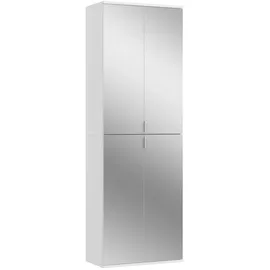 VCM ProjektX Kleiderschrank 4 Türen weiß, Spiegel.