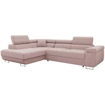 Mirjan24 Eckcouch Cord mit Bettkasten 2-Sitzer Rosa