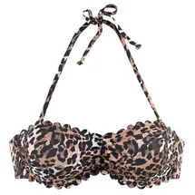 LASCANA Bandeau-Bikini-Top Damen Braun 38 Cup C/D