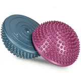 Navaris Balance-Igel Fitness Halbkugel mit Noppen - 2X Balance Igel Set - Sport Kissen für Balancetraining Koordinationstraining - versch. Farben