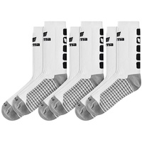 Erima Unisex Pakke med 3 klassisk 5-C Socken, Weiß/Schwarz, 43-46