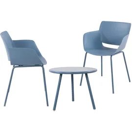 CLP Sitzgruppe Minota für den Garten I Set aus Tisch Minot und Stühlen Alpena I Outdoor-Set wetterfest und UV-beständig I Gartenmöbel