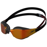 Speedo Fastskin Hyper Elite Mirror Goggles, Verbessertes Design, Komfortabler Stil, Schwarz und Silber, Erwachsene Unisex Größe