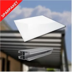 Sparpaket Polycarbonat Stegplatte | 16 mm X-Struktur | Glasklar | inkl. DUO Komplett Profil & Zubehör