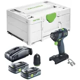 Festool TXS 18-Basic Akku Bohrschrauber 18 V 40 Nm Brushless + 2x Akku 4,0 Ah + Schnellladegerät + Systainer