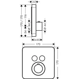 Hansgrohe AXOR ShowerSelect Soft Thermostat für 2 Verbraucher