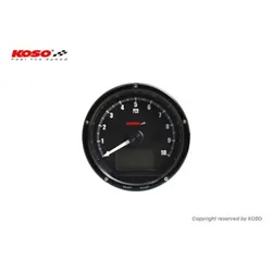 KOSO Tachometer und Tachometer Schwarzes Gesicht max 10000 U/min // max 360km/h (mit Schaltlicht), schwarz
