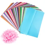 Svalor Transparentpapier Bunt, 400 Blatt 40 Farben, Seidenpapier Bunt, A4, Bastelpapier Transparent, 14g/m2, Bunt Transparentpapier zum Basteln, Papierblumen, Pompoms, DIY(20 × 29 cm)